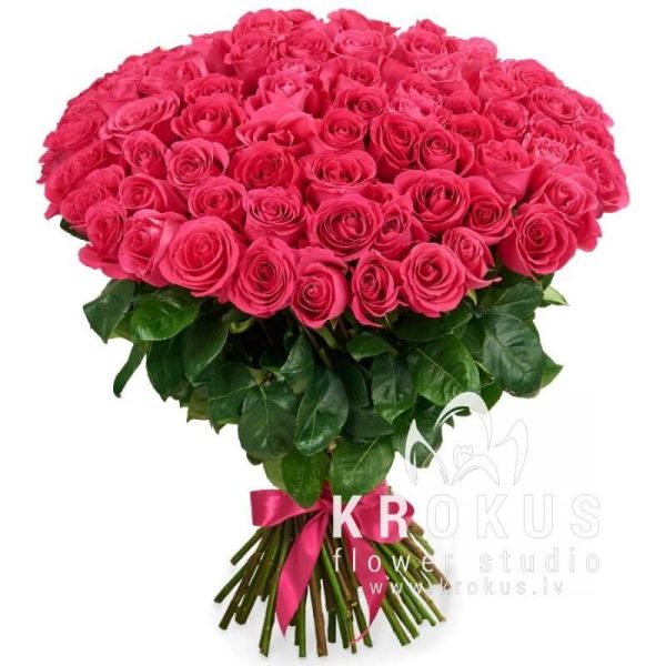 Розовые розы 60см XXL