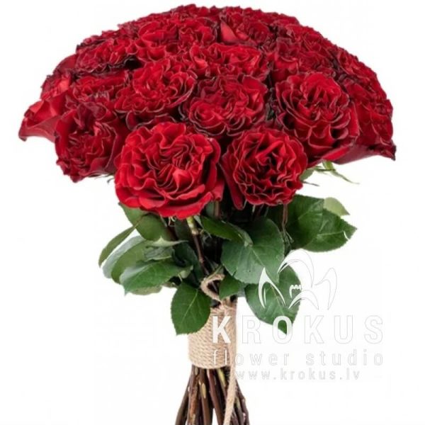 Red peony roses