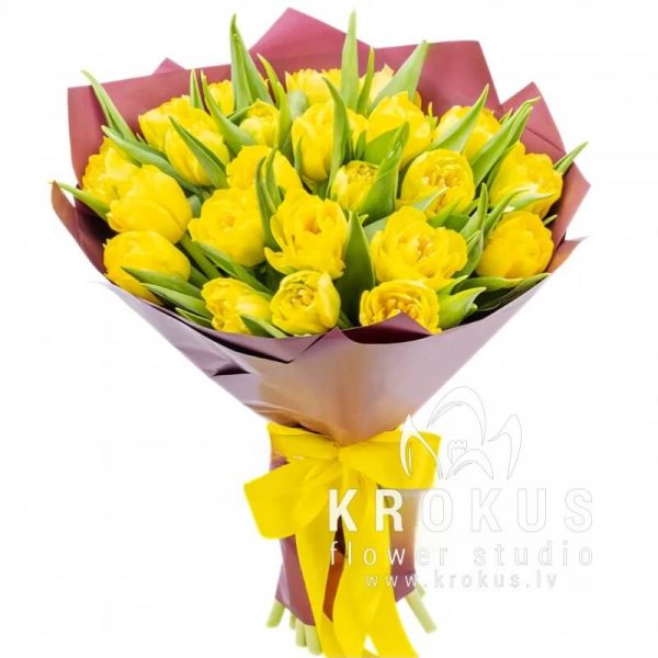 Peonijveida dzeltenas tulpes