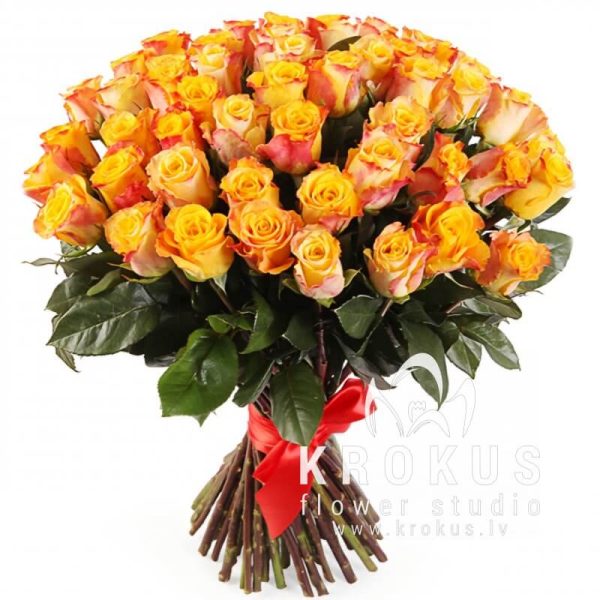 Oranžas rozes 50cm