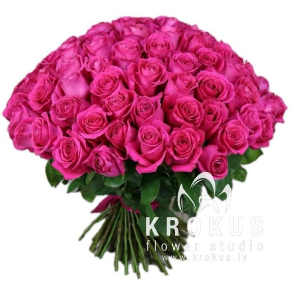 Rozā rozes 50cm