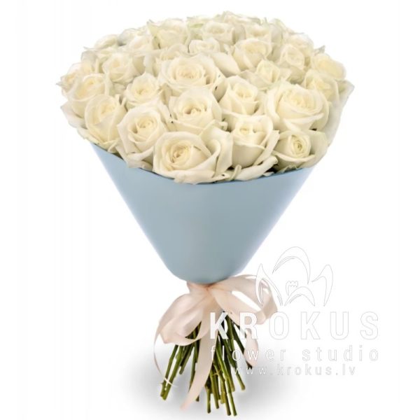 51 baltas rozes 35cm Super Cena!