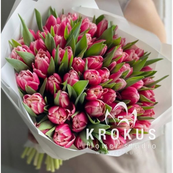 Rozā peonjveidigās tulpes