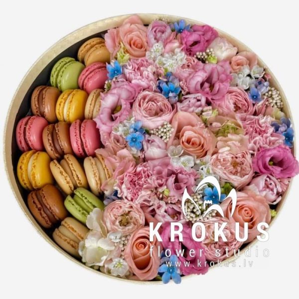 Flowerbox ar macarooniem