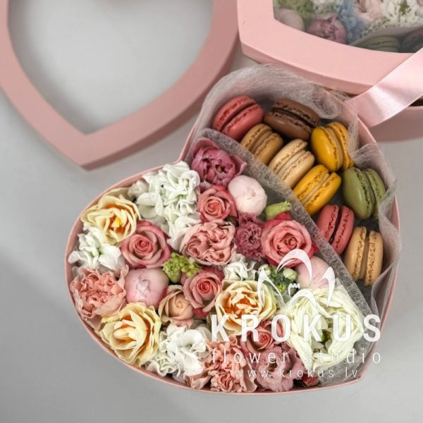 Flowerbox ar makarūniem (macaroon)