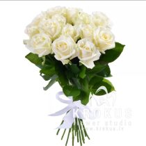 Bouquet of white roses 50 cm